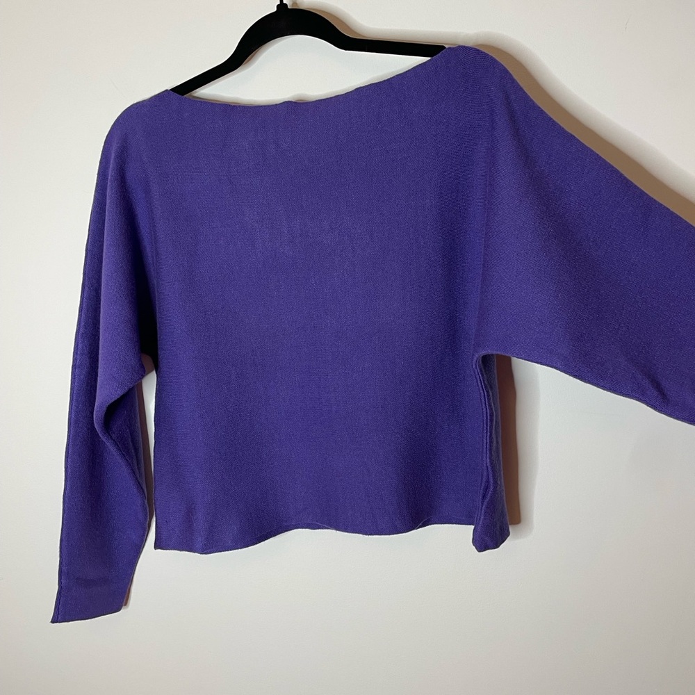 Purple Off-the-Shoulder Sweater - Picture 2 of 4